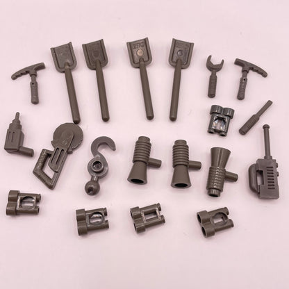 LEGO Mixed Tools, Old Dark Grey, Minifigure Accessories, 20 Pieces