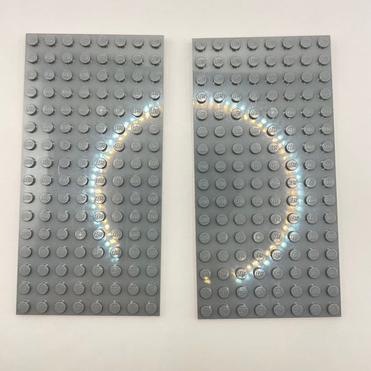 LEGO 8x16 Plates, Dark Bluish Grey, 2 Pieces,
