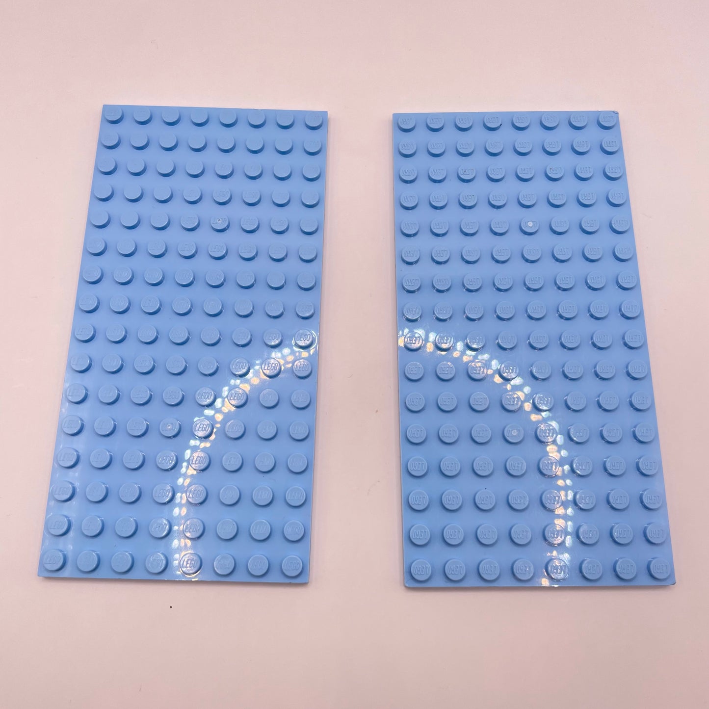 LEGO Plate, Bright Light Blue, 8x16, (2 pieces)