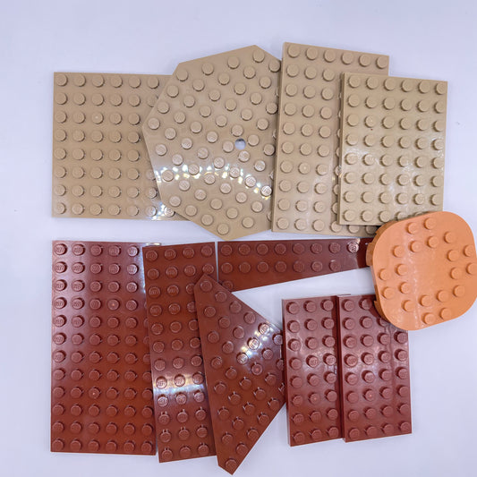 LEGO Medium Plates, Earth Tones, Approx. 70g