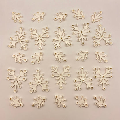 LEGO Plant Leaves, 10 Pieces at 6x5 and 15 Pieces at 4x3, White, Winter Village, Christmas