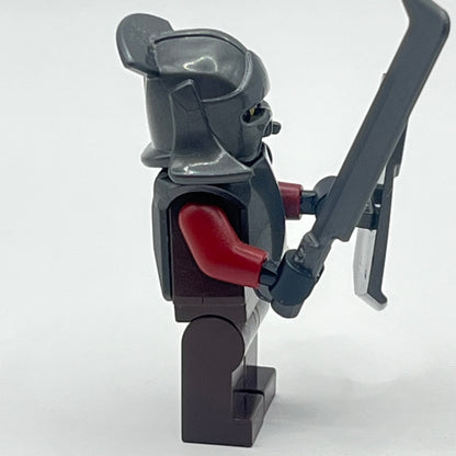 LEGO Uruk-Hai with Helmet, Armor, Shield and Weapon, Lord of the Rings, Minifigure (lor008) Torso Cracked
