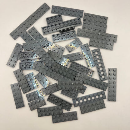 LEGO Dark Bluish Grey, 2x Plates, Approx. 80g