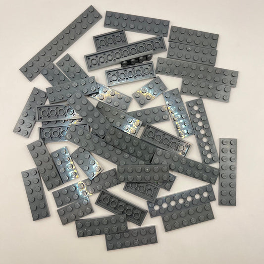 LEGO Dark Bluish Grey, 2x Plates, Approx. 80g