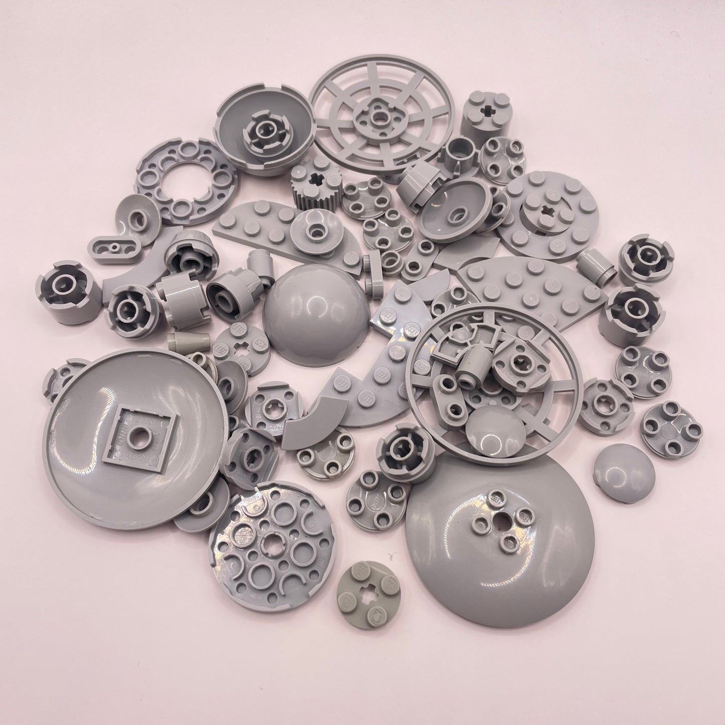 LEGO   Round Mixed Pieces, Light Bluish Grey, Approx. 50g