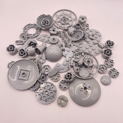 LEGO   Round Mixed Pieces, Light Bluish Grey, Approx. 50g