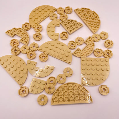LEGO Round Plates, Tan, Approx. 40g