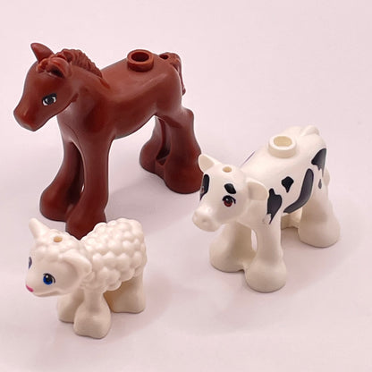 LEGO Baby Cow, Sheep, Horse, Friends Farm Animal, 3 Pieces