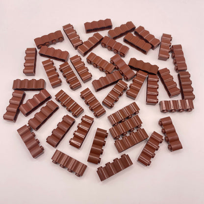 LEGO Reddish Brown Log Profile 1x4 Bricks 40 Pieces