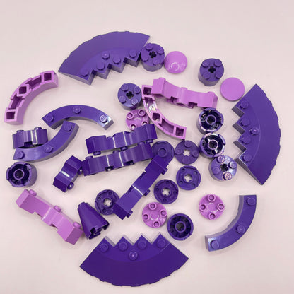 LEGO Round Pieces, Mixed Purple, Approx. 45g