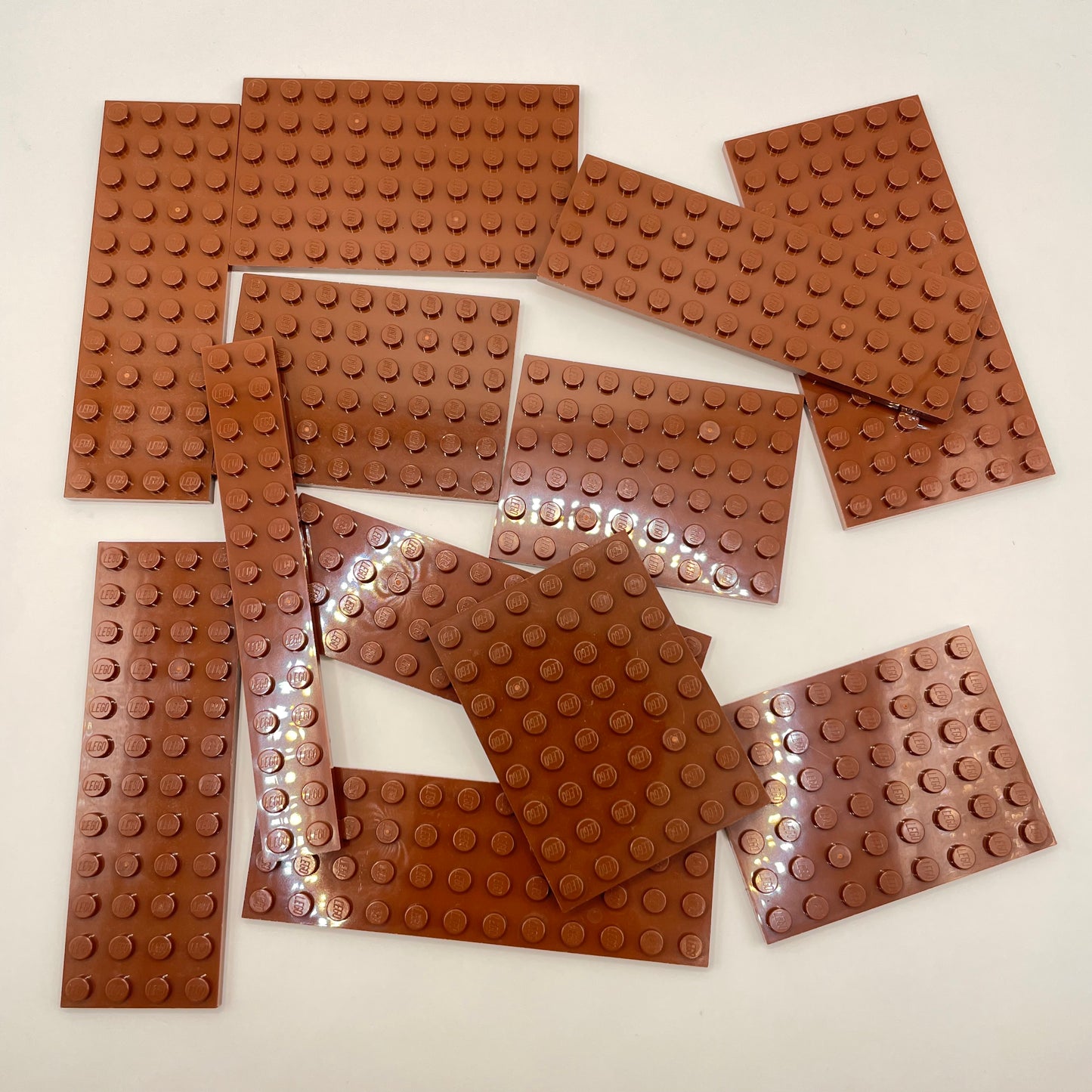 LEGO Medium Plates, Reddish Brown, Approx. 80g