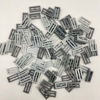 LEGO 1x2 Grills, Mixed Grey, 100 Pieces