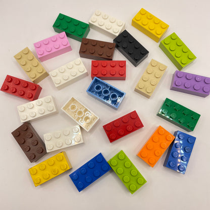 LEGO 2 x 4 Bricks, Mixed Colours, 25 Pieces
