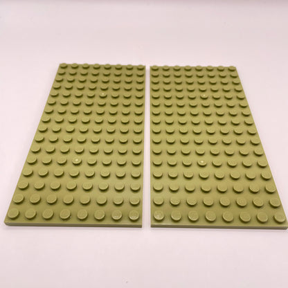LEGO 8x16 Plates, Olive Green, 2 Pieces