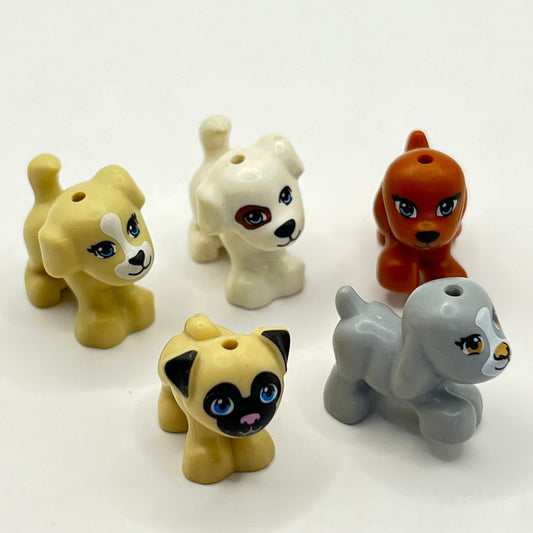LEGO Dogs, Mixed Colours and Sizes, 5 Pieces