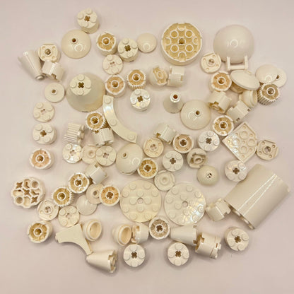 LEGO Round Pieces, White, Approx. 80g