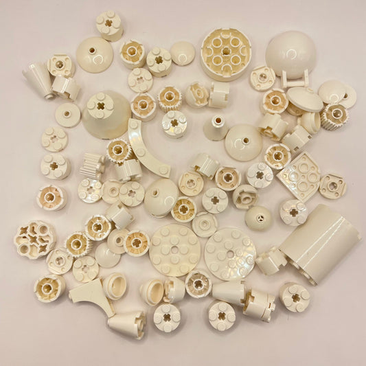 LEGO Round Pieces, White, Approx. 80g