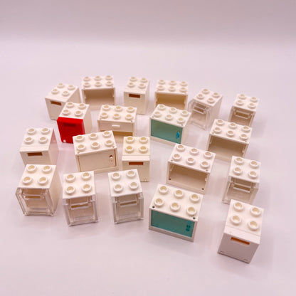 LEGO White, Cabinets / Drawers, 20 Pieces