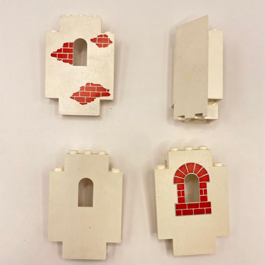 LEGO Castle Panels, From Eldorado, Vintage, White, Building, 4 Pieces, Marked