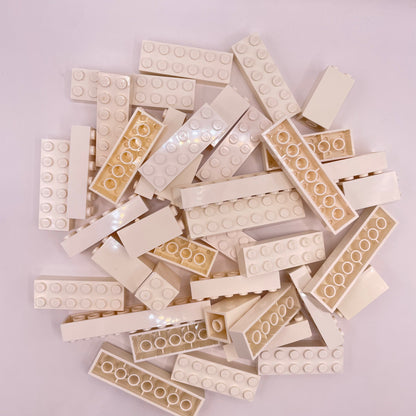 LEGO Bricks, Long, 2x Wide, White, Approx. 140g