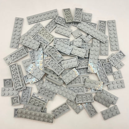 LEGO Small Plates 2x Wide, Light Bluish Grey, Approx. 110g