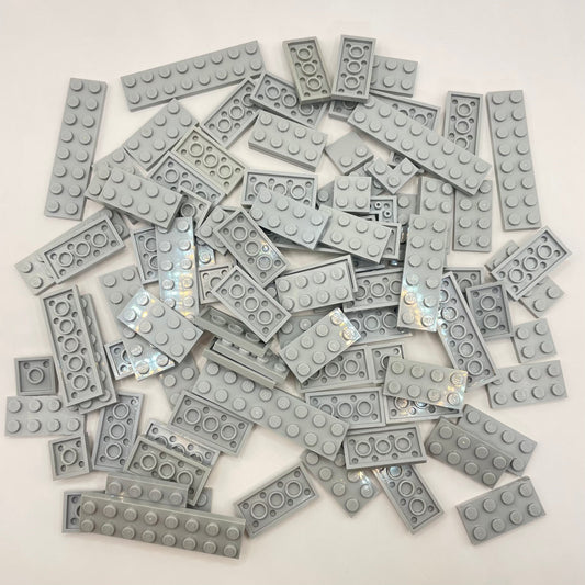 LEGO Small Plates 2x Wide, Light Bluish Grey, Approx. 110g