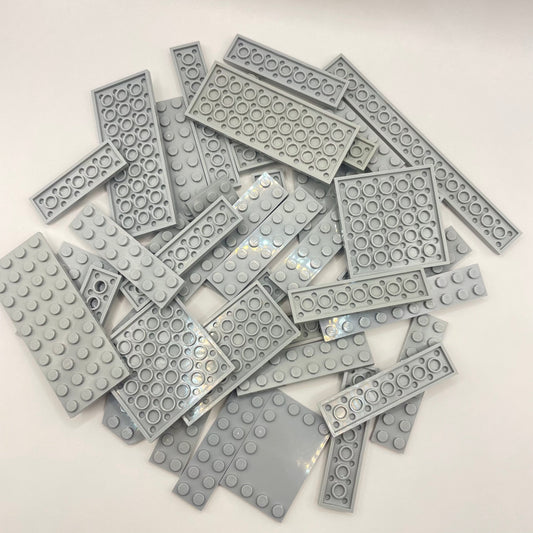 LEGO Light Bluish Grey, Medium Plates, Approx. 100g