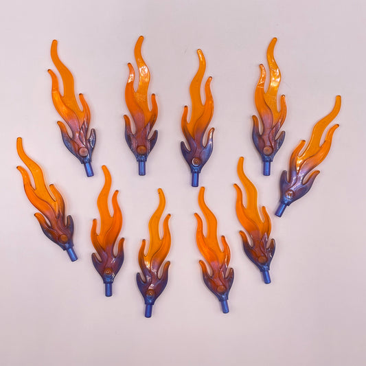 LEGO Transparent, Purple Orange Flames, 10 Pieces