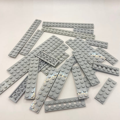 LEGO Long Plates 2x Wide, Light Bluish Grey, Approx. 70g