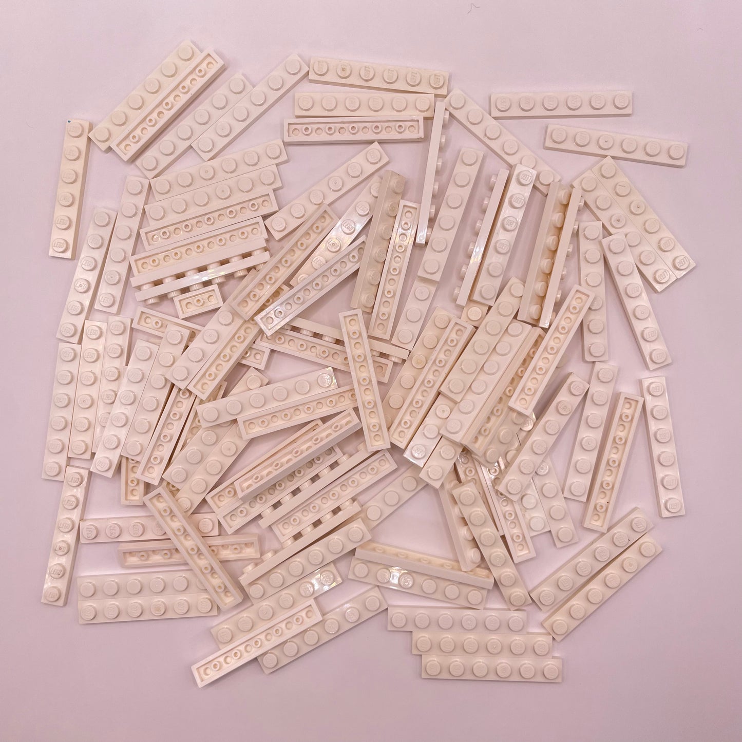 LEGO Plates, 1x6, White, Approx. 100g
