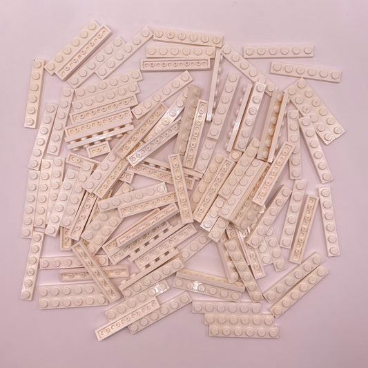 LEGO Plates, 1x6, White, Approx. 100g