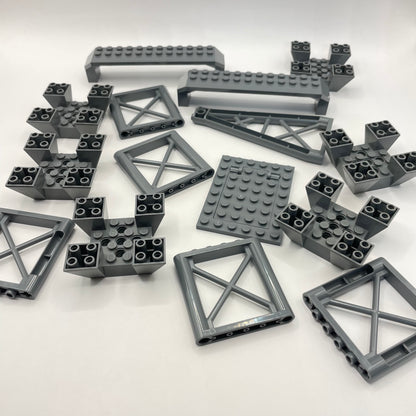 LEGO Large Slopes and Girders, Dark Bluish Grey, Building, Approx. 110g