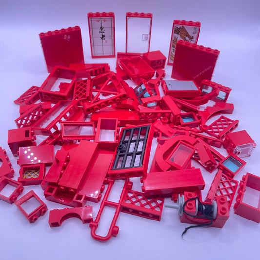 LEGO Building Pieces, Red, Approx. 170g