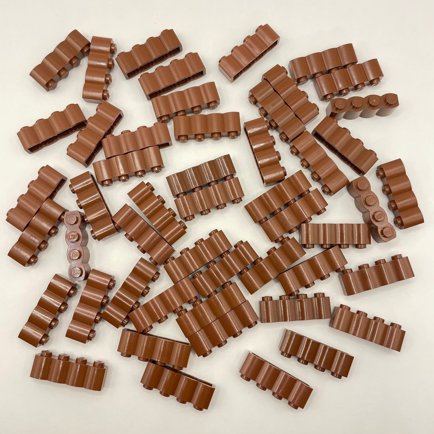 LEGO Reddish Brown Log Profile Bricks 1x4 (50 Pieces)