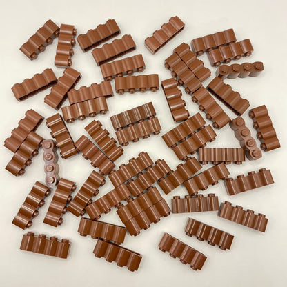 LEGO Reddish Brown Log Profile Bricks 1x4 (50 Pieces)