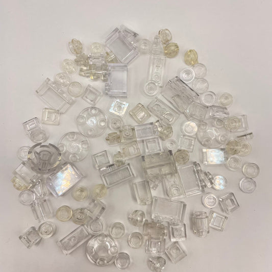 LEGO Transparent Clear, Mixed Pieces, (100 Pieces)