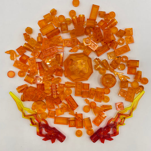 LEGO Transparent Orange, Mixed Pieces, Approx. 40g