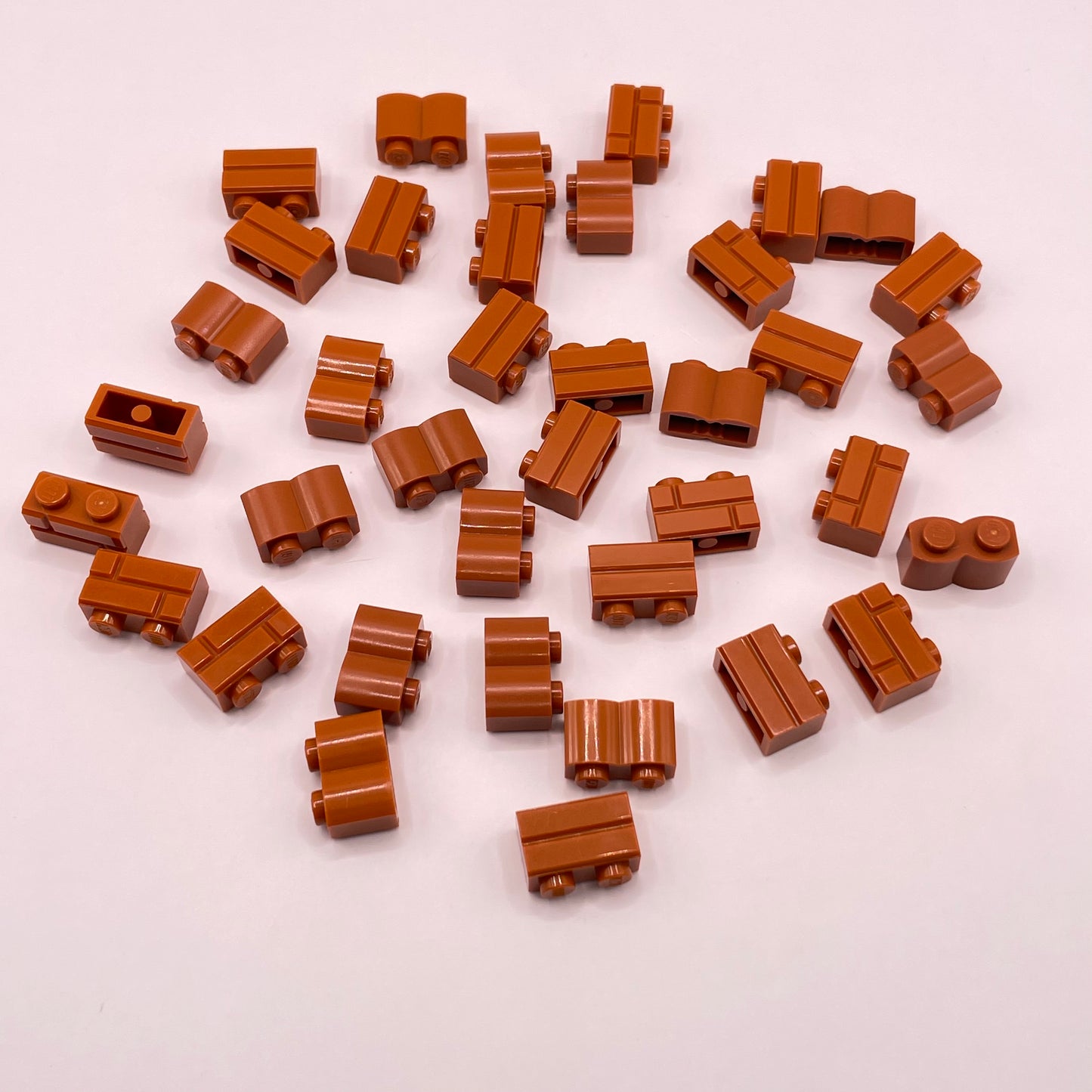 LEGO Textured Bricks, Dark Orange, Building, 30 Pieces
