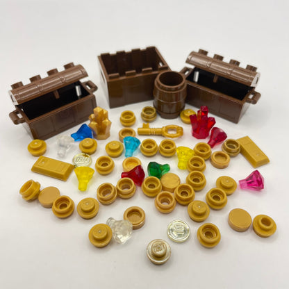 LEGO Treasure, Chests, Crates, Gems and Money, Mixed Pieces, Mixed Colours 50 Pieces