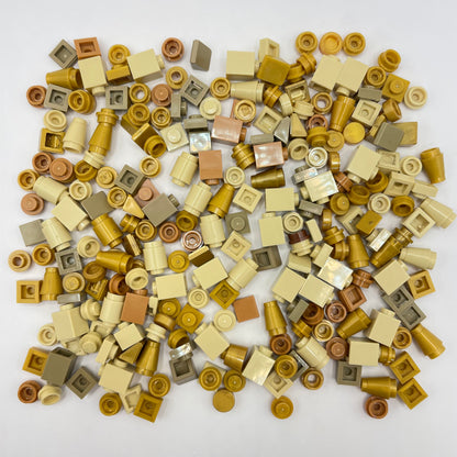 LEGO Greebling, 1x1, Tan and Gold, Approx. 45g
