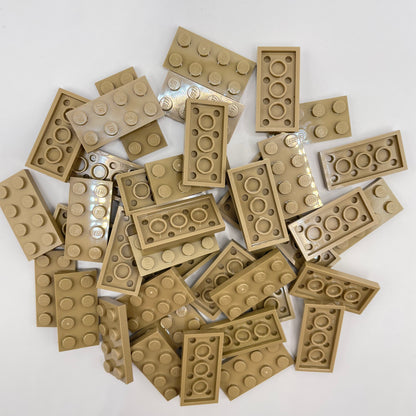LEGO Plates, 2x4, Dark Tan, 40 Pieces