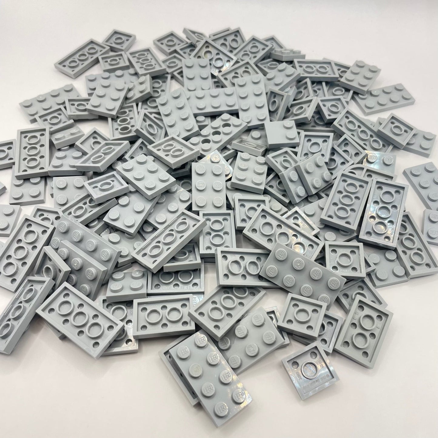 LEGO Small Plates 2x Wide, Light Bluish Grey, Approx. 120g