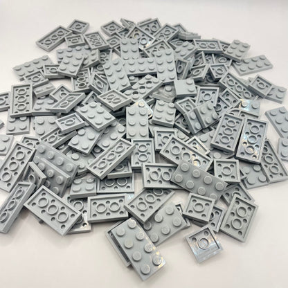 LEGO Small Plates 2x Wide, Light Bluish Grey, Approx. 120g