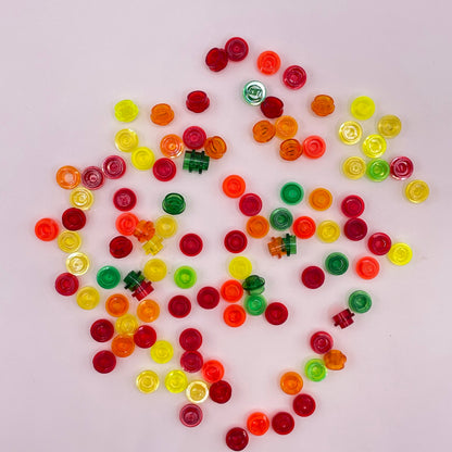 LEGO Plates Round 1x1, Transparent, Colourful, 100 Pieces