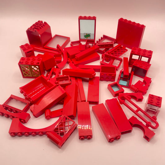 LEGO Building Pieces, Red, Approx. 130g