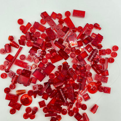 LEGO Transparent Red, Mixed Pieces, Approx. 40g