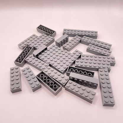 LEGO Bricks 2x Wide, Long, Light Bluish Grey, Approx. 85g