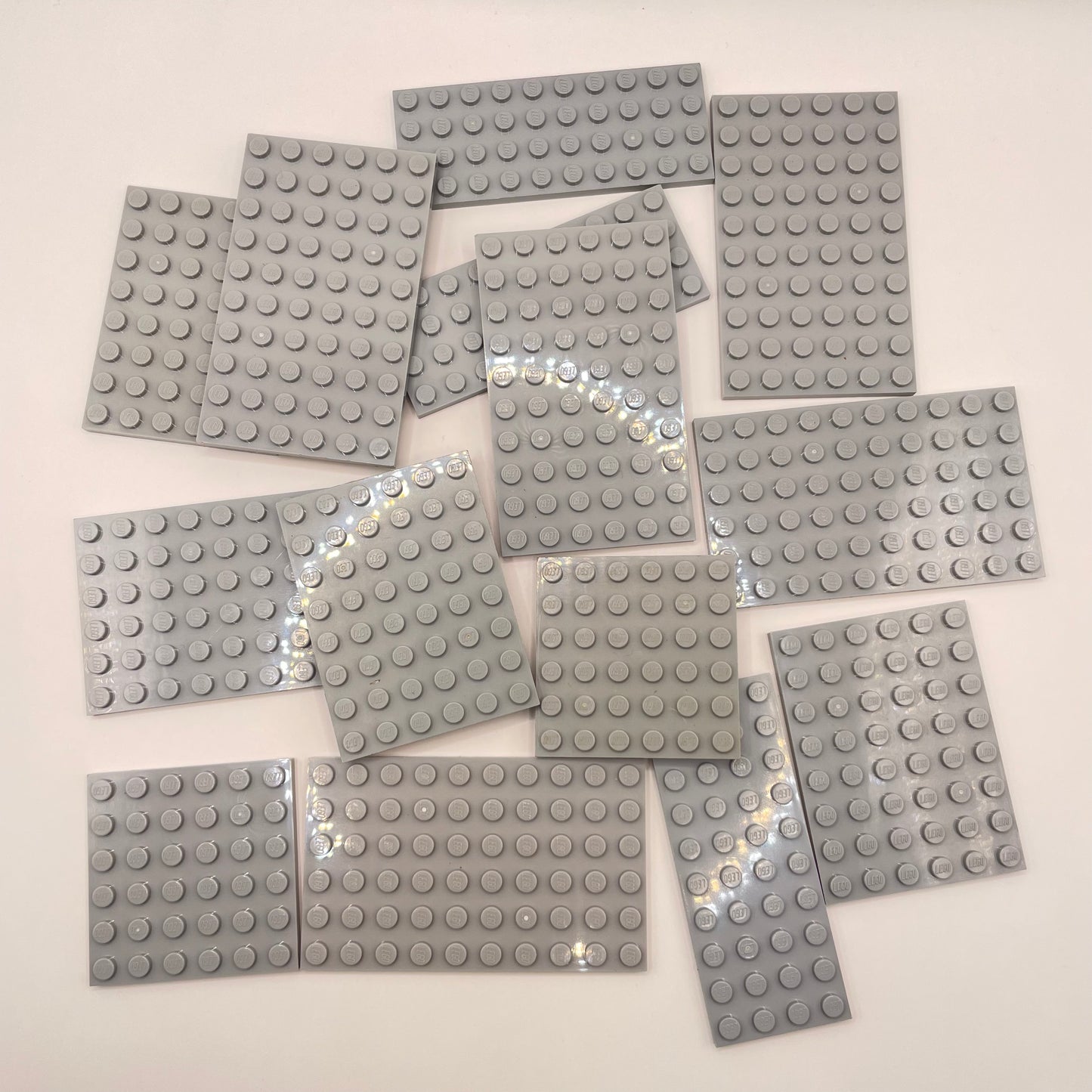 LEGO Medium Plates, Light Bluish Grey, Approx. 90g