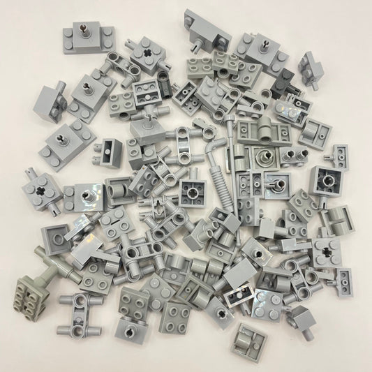 LEGO Vehicle Axles and Hubs, Light Bluish Grey, Approx. 95g