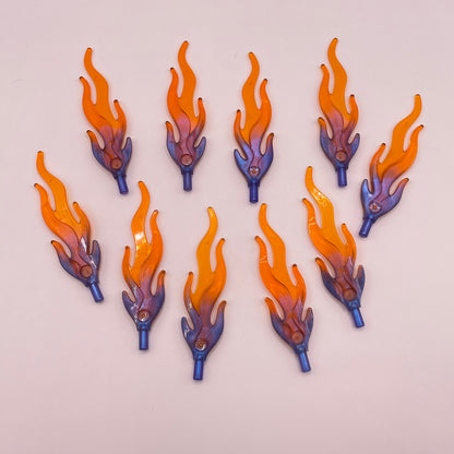 LEGO Transparent, Purple Orange Flames, 10 Pieces